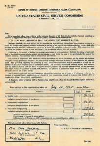 Civil service application of Clara Goldberg Schiffer, July 1935.