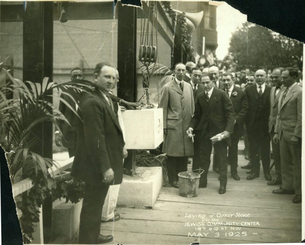 Cornerstone laying, Jewish Community Center, 16th and Q Streets NW in 1925. Capital Jewish Museum Collection, Jewish Community Center Collection.